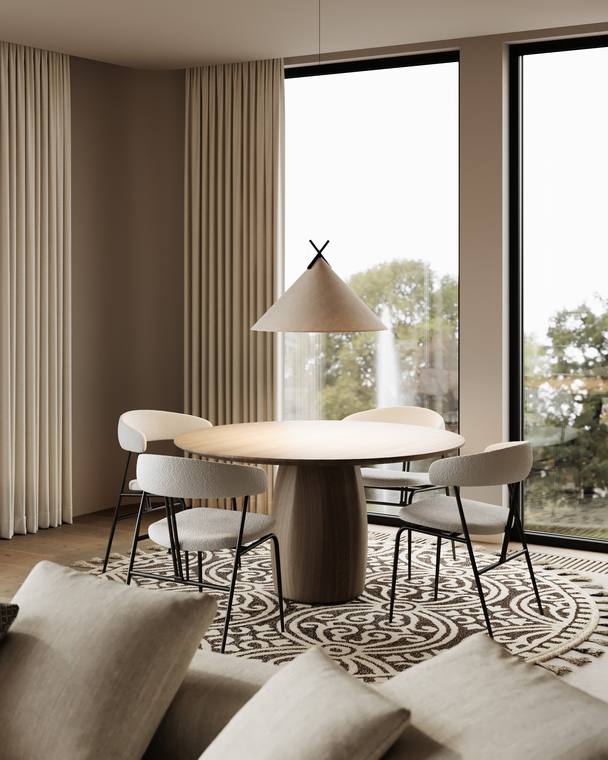 Japanese-Inspired Apartment — living & dining room