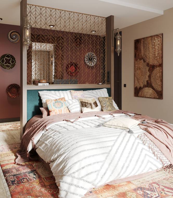 Moroccan Apartment — master bedroom