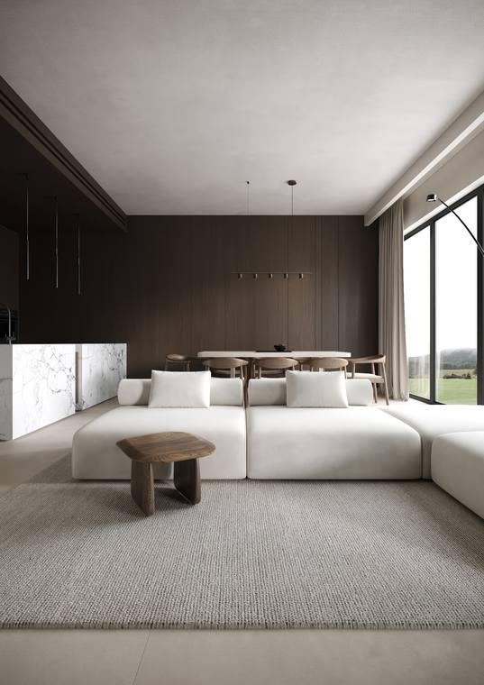 Lugano Apartment — living room & kitchen