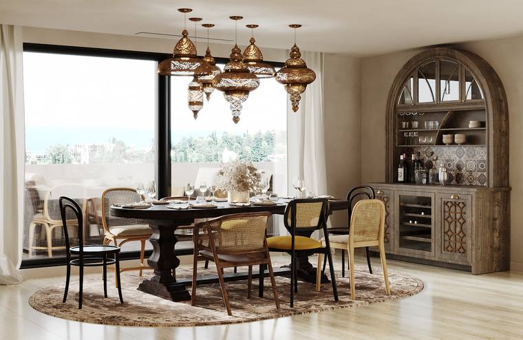 Moroccan Apartment — living & dining room