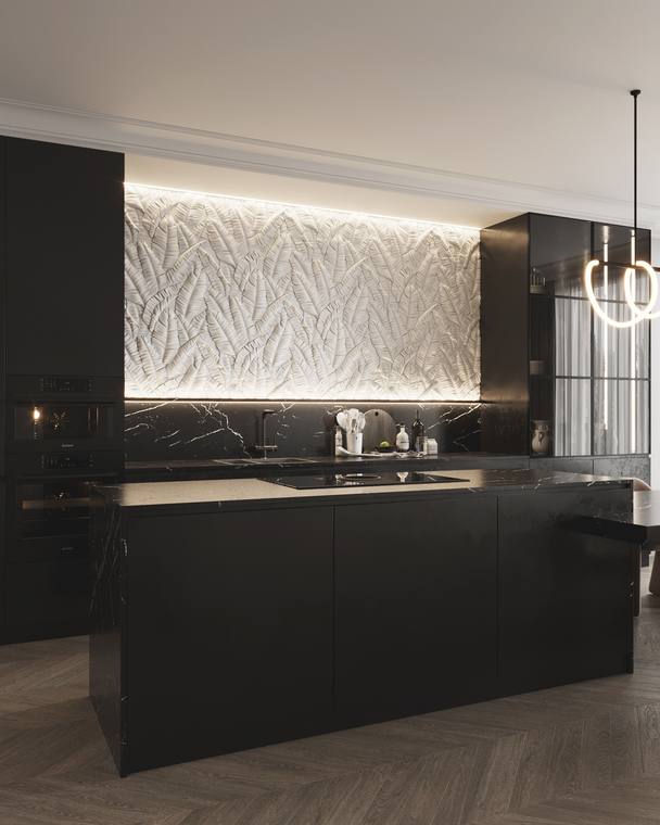Madrid Apartment — living room & kitchen