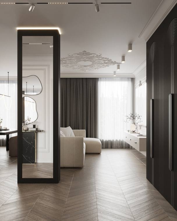 Madrid Apartment — living room & kitchen