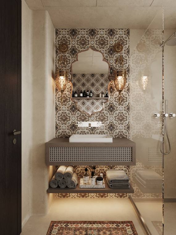 Moroccan Apartment — bathroom