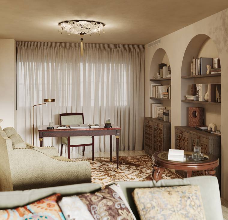 Moroccan Apartment — living & dining room