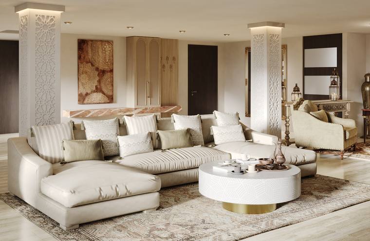 Moroccan Apartment — living & dining room