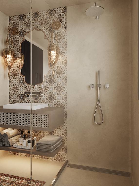 Moroccan Apartment — bathroom