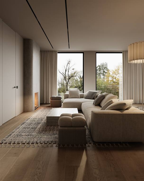 Japanese-Inspired Apartment — living & dining room