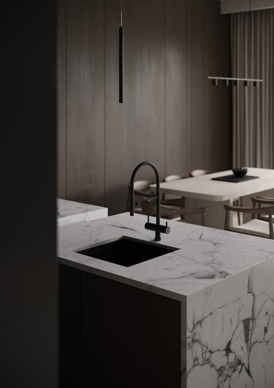 Lugano Apartment — living room & kitchen