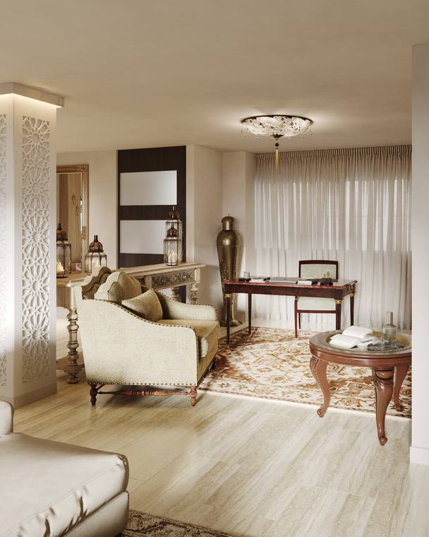Moroccan Apartment — living & dining room