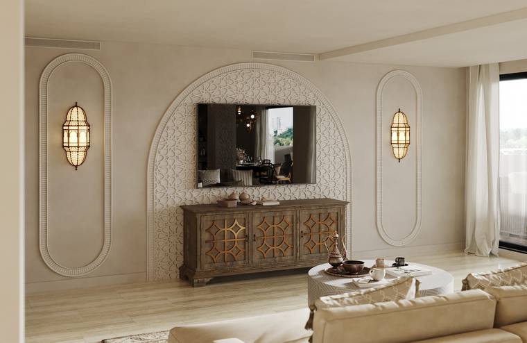Moroccan Apartment — living & dining room