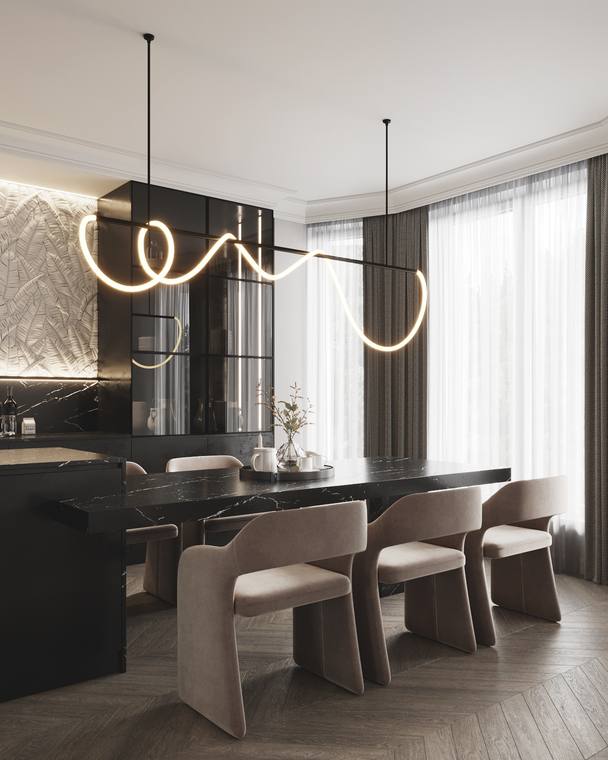 Madrid Apartment — living room & kitchen