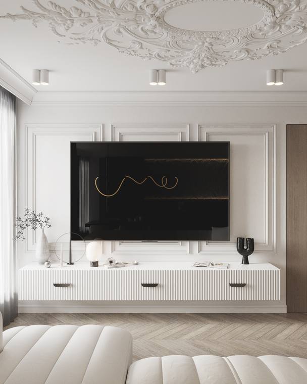 Madrid Apartment — living room & kitchen