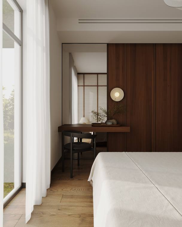 Japanese-Inspired Apartment — bedroom